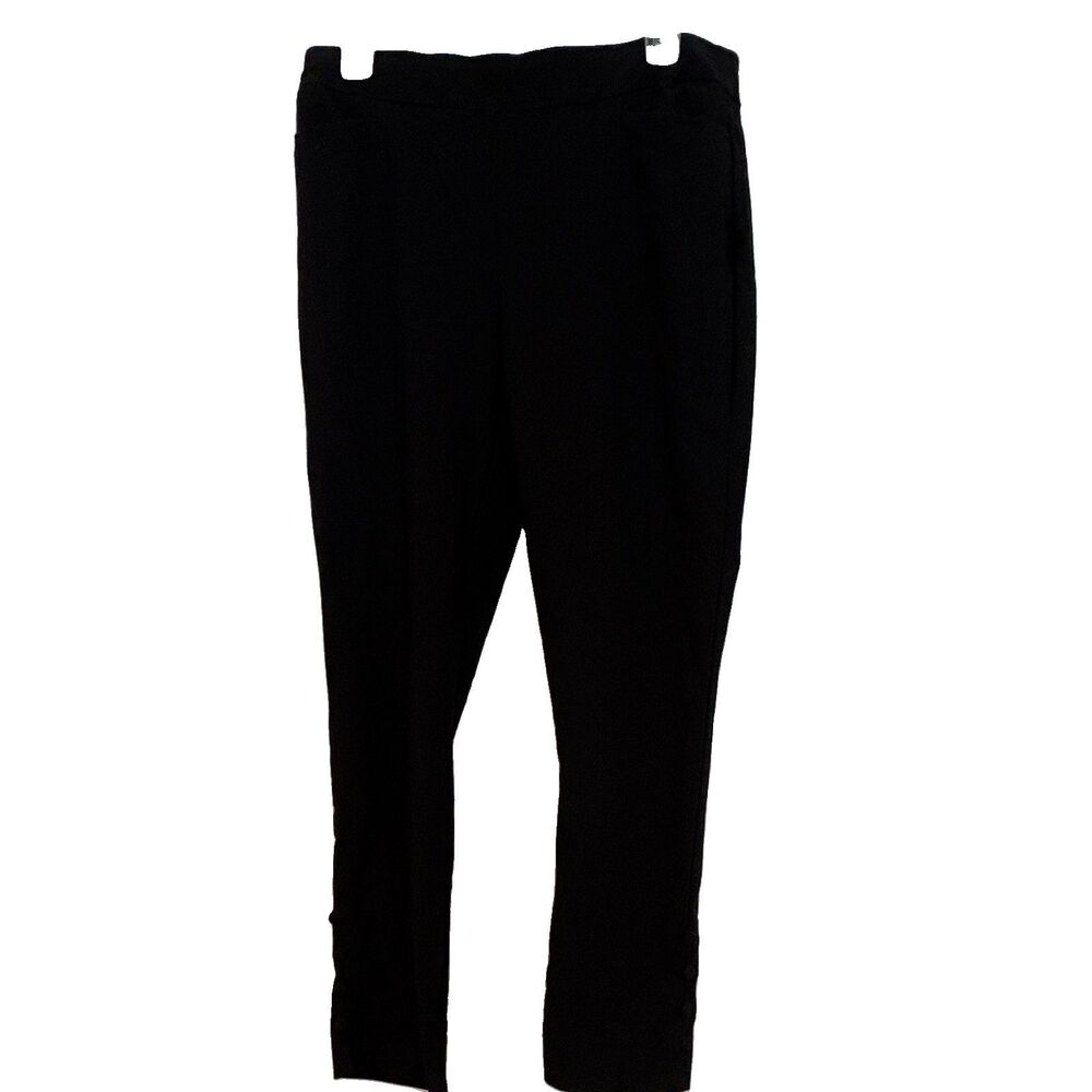 Chico's Black Knit Stretch Slim Skinny Ankle Pants 1R (8R)